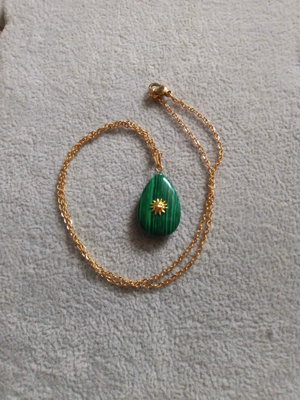 Green stone sun necklace – photo 5